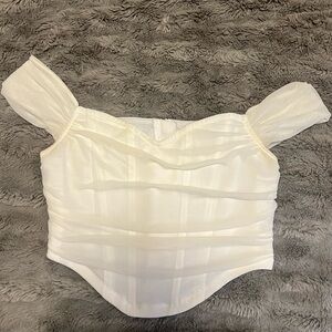 Elegant White Off-Shoulder Women's Top